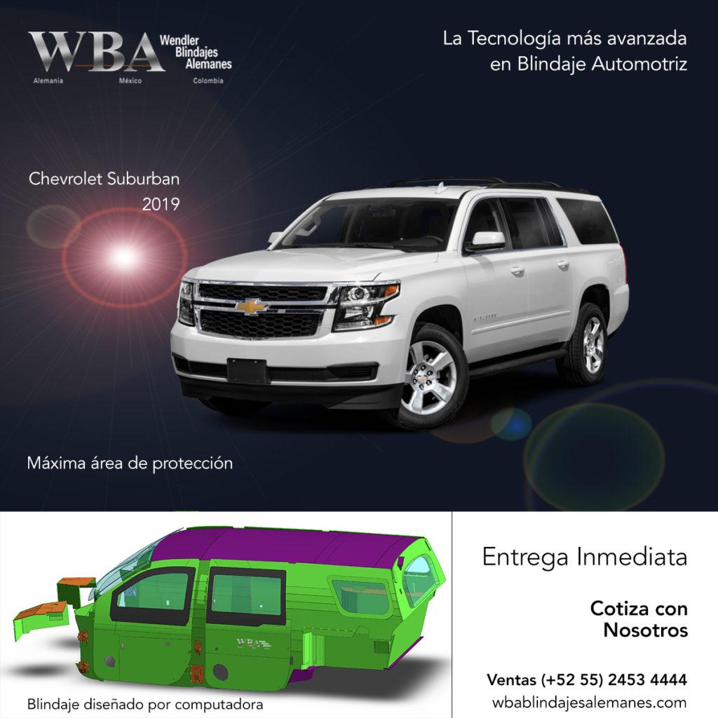 WBA Blindajes Alemanes, Chevrolet suburban 2019 blindada